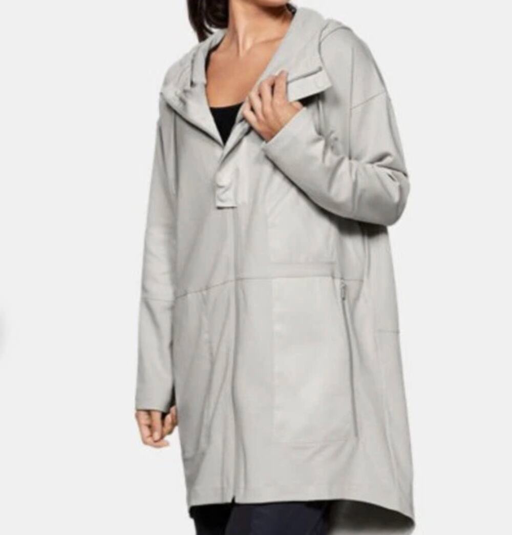 Under Armour UA Generation Fishtail Parka Jacket Womens Small Gray 1322076-592